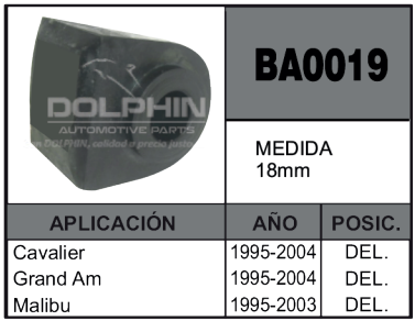 Imagen de BA0019 GOMAS DE BARRA CHEV.DEL. CAVALIER, MALIBU 95-00