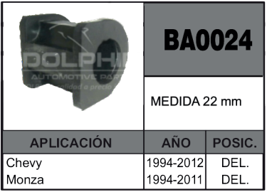 Imagen de BA0024 GOMAS DE BARRA CHEV. DEL. CHEVY, MONZA 94-12
