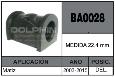 Imagen de BA0028 GOMAS DE BARRA CHEV. DEL MATIZ  03-15 22.4MM