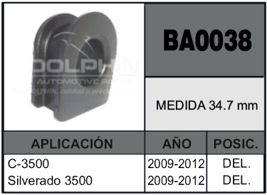 Imagen de BA0038 GOMAS DE BARRA CHEV. DEL. C3500  09-12 34.7MM