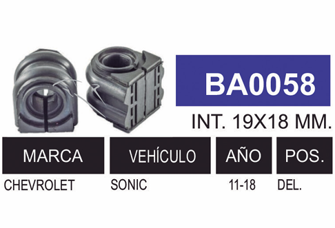 Imagen de BA0058 GOMAS DE BARRA CHEV. DEL. SONIC 12-15