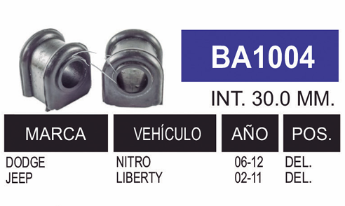 Imagen de BA1004 GOMAS DE BARRA CHRYSLER DEL. LIBERTY 4X2, 4X4
