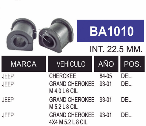 Imagen de BA1010 GOMAS DE BARRA CHRYSLER TRAS. CHEROKEE 05-09