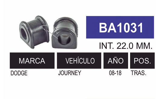 Imagen de BA1031 GOMAS DE BARRA CHRYSLER TRAS. JOURNEY