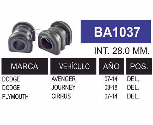 Imagen de BA1037 GOMAS DE BARRA CHRYSLER DEL. JOURNEY 08-13