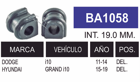 Imagen de BA1058 GOMAS DE BARRA CHRYSLER DELANTERA  I-10 12-16