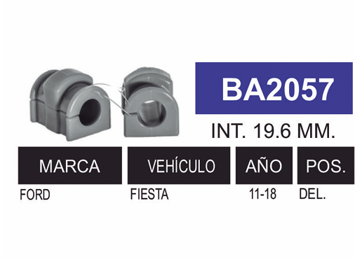 Imagen de BA2057 GOMAS DE BARRA FORD DEL. FIESTA 11-15 21MM