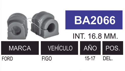 Imagen de BA2066 GOMAS DE BARRA FORD DEL. FIGO 15-17, 16.8MM