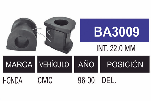 Imagen de BA3009 GOMAS DE BARRA DEL. HONDA ACCORD 98-03 18MM