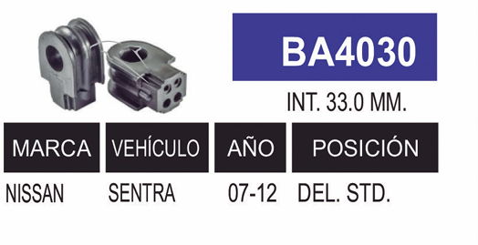 Imagen de BA4030 GOMAS DE BARRA DEL NISSAN SENTRA 07-12 22MM