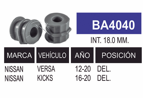 Imagen de BA4040 GOMAS DE BARRA DEL VERSA MARCH 12-15 20MM