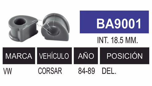 Imagen de BA9001 GOMAS DE BARRA VE. DEL CORSAR 84-89