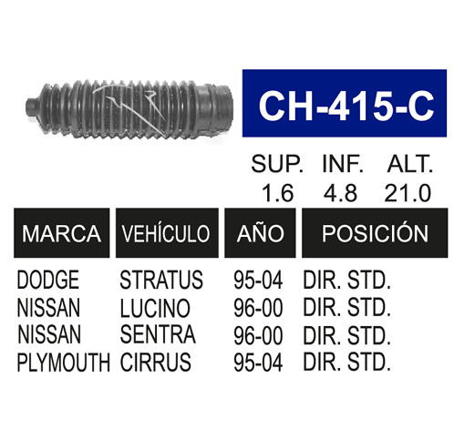Imagen de CH-415-C MACHETA DE DIRECCION STD. DER. IZQ. STRATUS