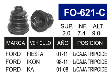 Imagen de FO-621-C MACHETA L/C IZQ DER FORD K 01-06