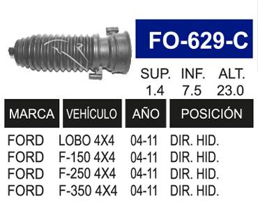 Imagen de FO-629-C MACHETA DE DIRECCION FORD LOBO 4X4 04-11