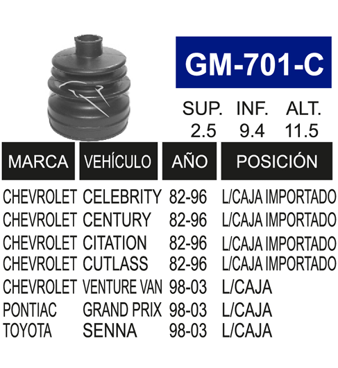 Imagen de GM-701-C MACHETA L/R CITATION X11 CELEBRITY