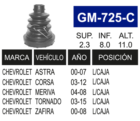 Imagen de GM-725-C MACHETA L/C IZQ Y DER CORSA, MERIVA