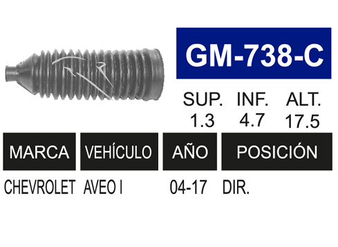 Imagen de GM-738-C MACHETA DIRECCION HIDRAULICA AVEO, G3,  08-14
