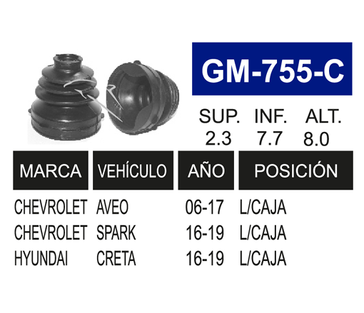 Imagen de GM-755-C MACHETA L/R AVEO 08-17