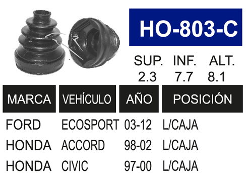 Imagen de HO-803-C MACHETA L/C IZQ Y DER CIVIC ACCORD 03-