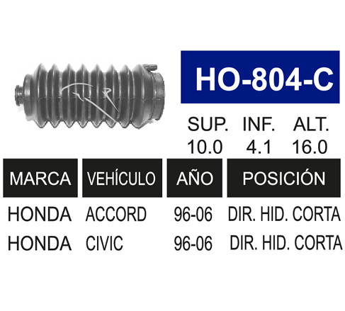 Imagen de HO-804-C MACHETA DE DIRECCION IZQ DER ACCORD CIVIC