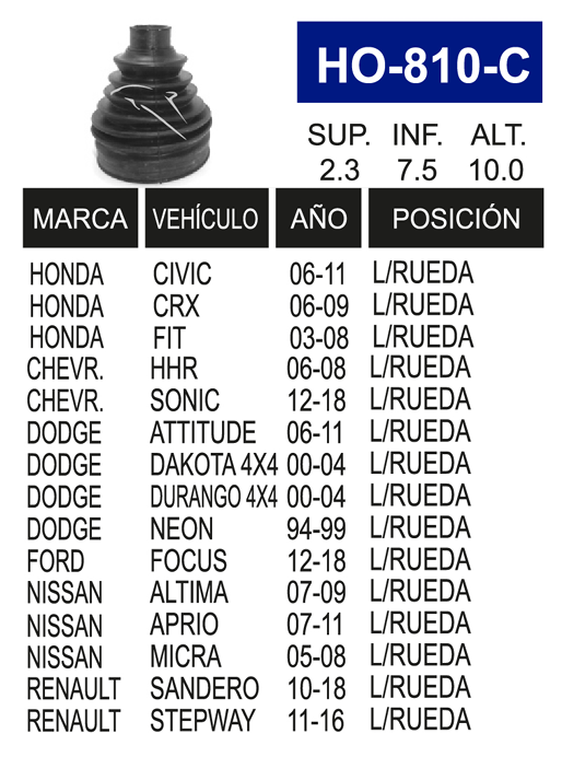 Imagen de HO-810-C MACHETA L/R CIVIC 01-15