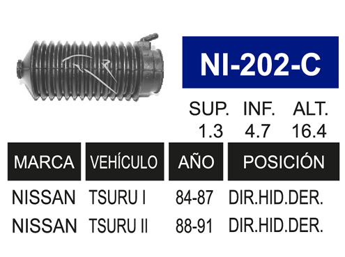 Imagen de NI-202-C MACHETA HIDRAULICA DER TSURU I Y II 84-91