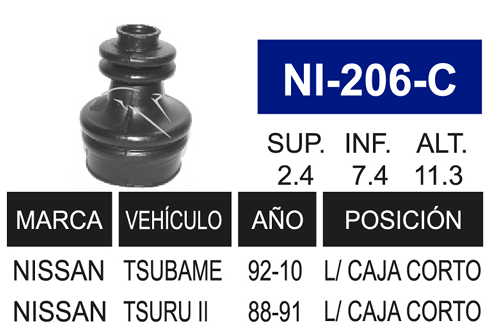 Imagen de NI-206-C MACHETA L/C Y DER TSURU II 88-92