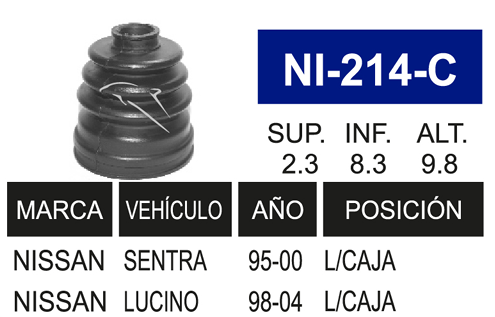 Imagen de NI-214-C MACHETA L/C IZQ Y DER SENTRA LUCCINO 98