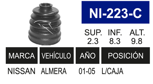 Imagen de NI-223-C MACHETA L/C IZQ. Y DER. ALMERA 01-06