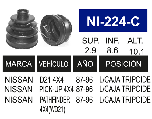 Imagen de NI-224-C MACHETA L/C IZQ Y DER D21 TRIPOIDE 4X