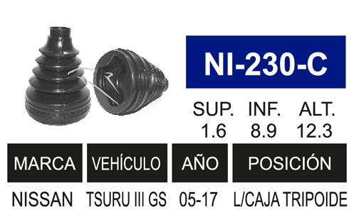 Imagen de NI-230-C MACHETA L/C IZQ Y DER TSURU III 05-16