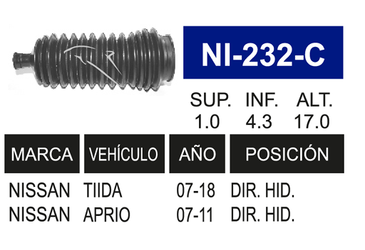 Imagen de NI-232-C MACHETA DIRECCION IZQ DER TIIDA APRIO 07-11