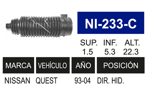 Imagen de NI-233-C MACHETA DIR IZQ DER NISSAN QUEST 93-04