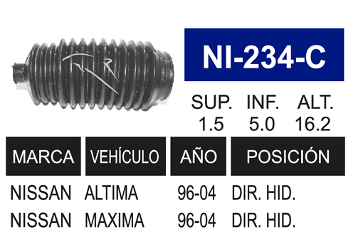 Imagen de NI-234-C MACHETA DIRECCION IZQ DER ALTIMA MAXIMA 95