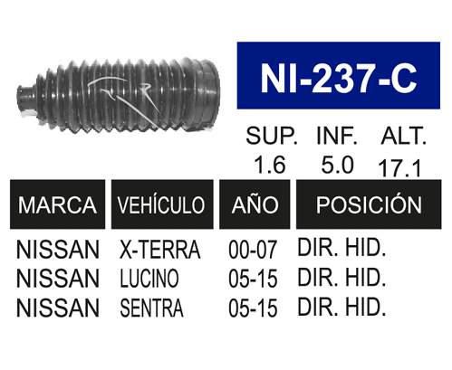 Imagen de NI-237-C MACHETA DIRECCION IZQ DER X-TERRA 00-07 X-TRAIL