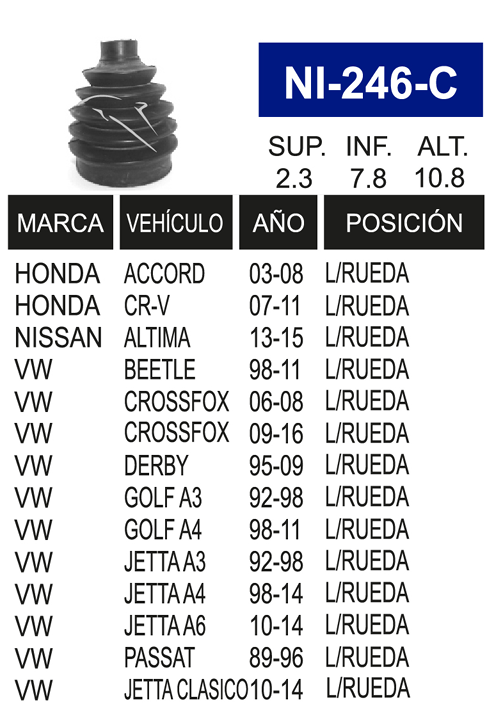 Imagen de NI-246-C MACHETA L/R IZQ Y DER ALTIMA 13-18