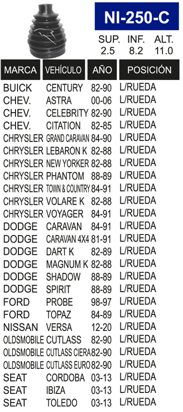 Imagen de NI-250-C MACHETA L/R ASTRA CARAVAN, VOYAGER