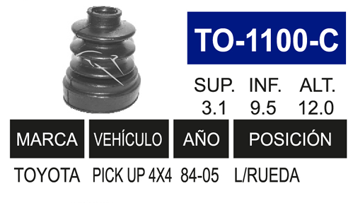 Imagen de TO-1100-C MACHETA L/R  PICK-UP  84-08