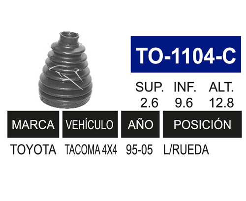 Imagen de TO-1104-C MACHETA L/R IZQ. Y DER TACOMA 98-09