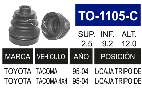 Imagen de TO-1105-C MACHETA L/C IZQ DER TACOMA 98-09
