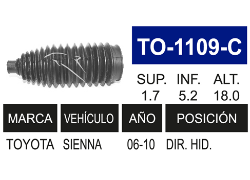 Imagen de TO-1109-C MACHETA DIRECCION HIDRAULICA SIENNA 04-10