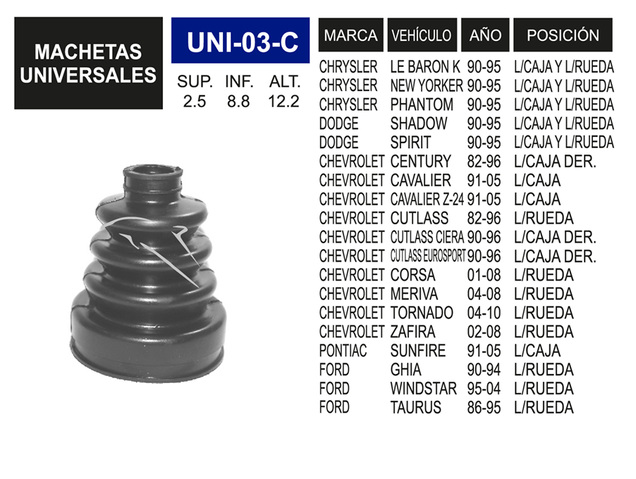 Imagen de UNI-03-C MACHETA UNIVERSAL GRANDE (C-408)