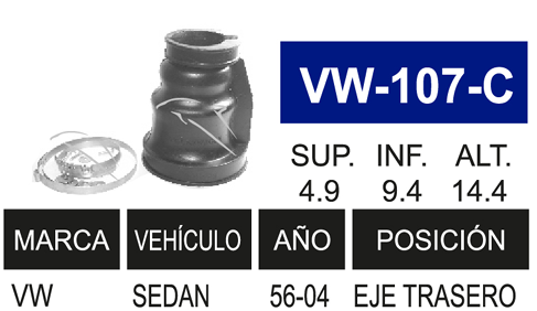 Imagen de VW-107-C MACHETA L/C IZQ Y DER SEDAN 70-04