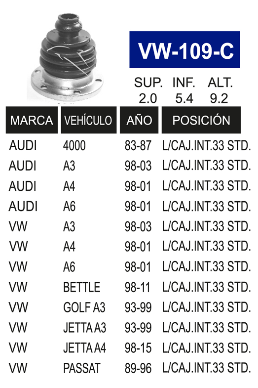 Imagen de VW-109-C MACHETA L/C IZQ GOLF JETTA VR-6  99-10