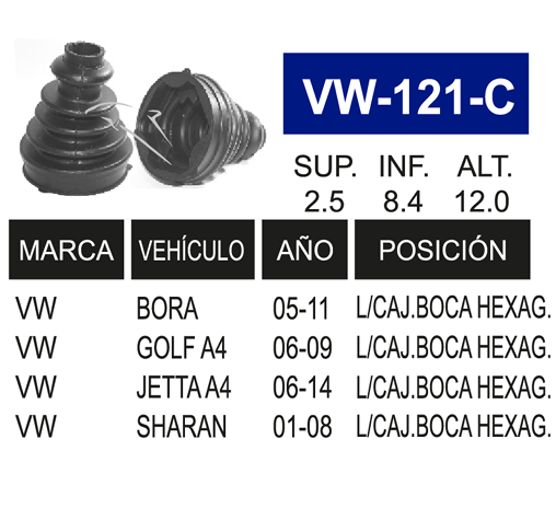 Imagen de VW-121-C MACHETA L/C IZQ. Y DER. BORA 07-10