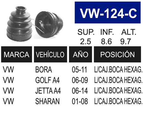 Imagen de VW-124-C MACHETA L/C SHARAN IZQ DER TRIPOIDE