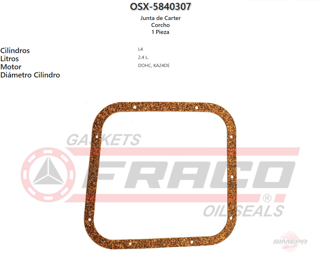 Imagen de OSX-5840307 EMPAQUE CARTER