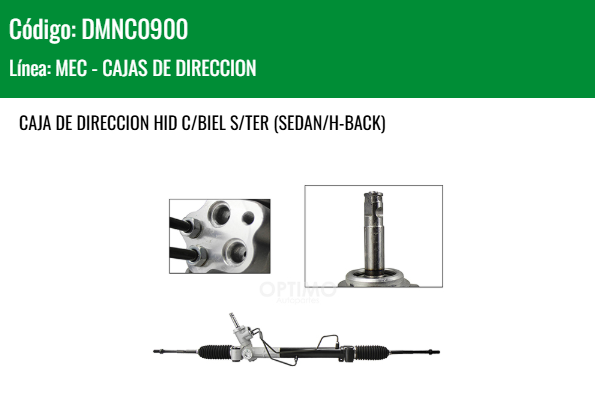 Imagen de DMNC0900 CREMALLERA HIDRAULICA C/BIEL S/TER CHEVROLET SONIC 1.6L 12-16 SEDAN HATCHBACK