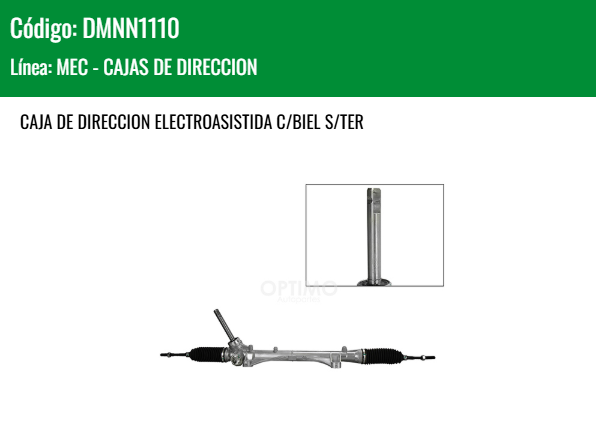 Imagen de DMNN1110 CREMALLERA ELECTROASISTIDA C/BIEL S/TER NISSAN TIIDA HASHBACK 1.8L 08-14